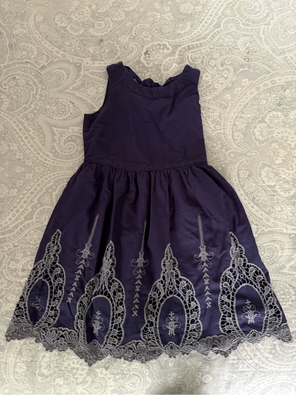 GAP Girls Navy Lace Hem Sleeveless Dress